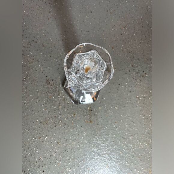 🔥❤️🔥 2 Crystal-like Geometric Design Glass Tapered Candlestick Holders EPC - Picture 2 of 9